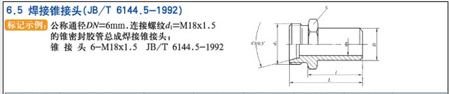 JB/T6144.5-1922焊接锥接头